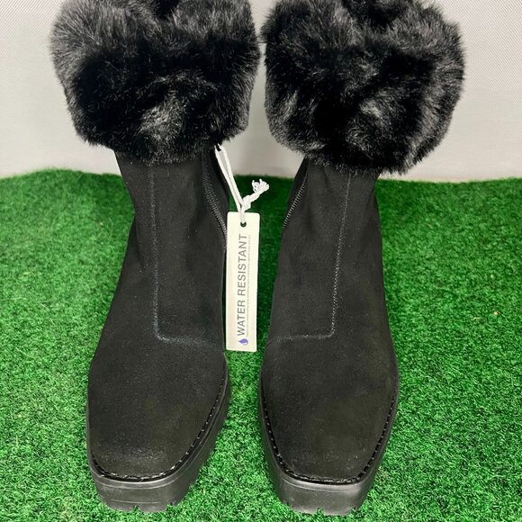 Andre Assous Milana Women's Boots Fur Trim/fold down Water Resistant Suede 6 NEW - Picture 11 of 16